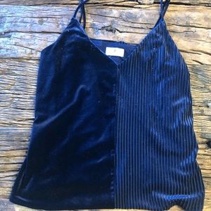 Navy Velvet Top